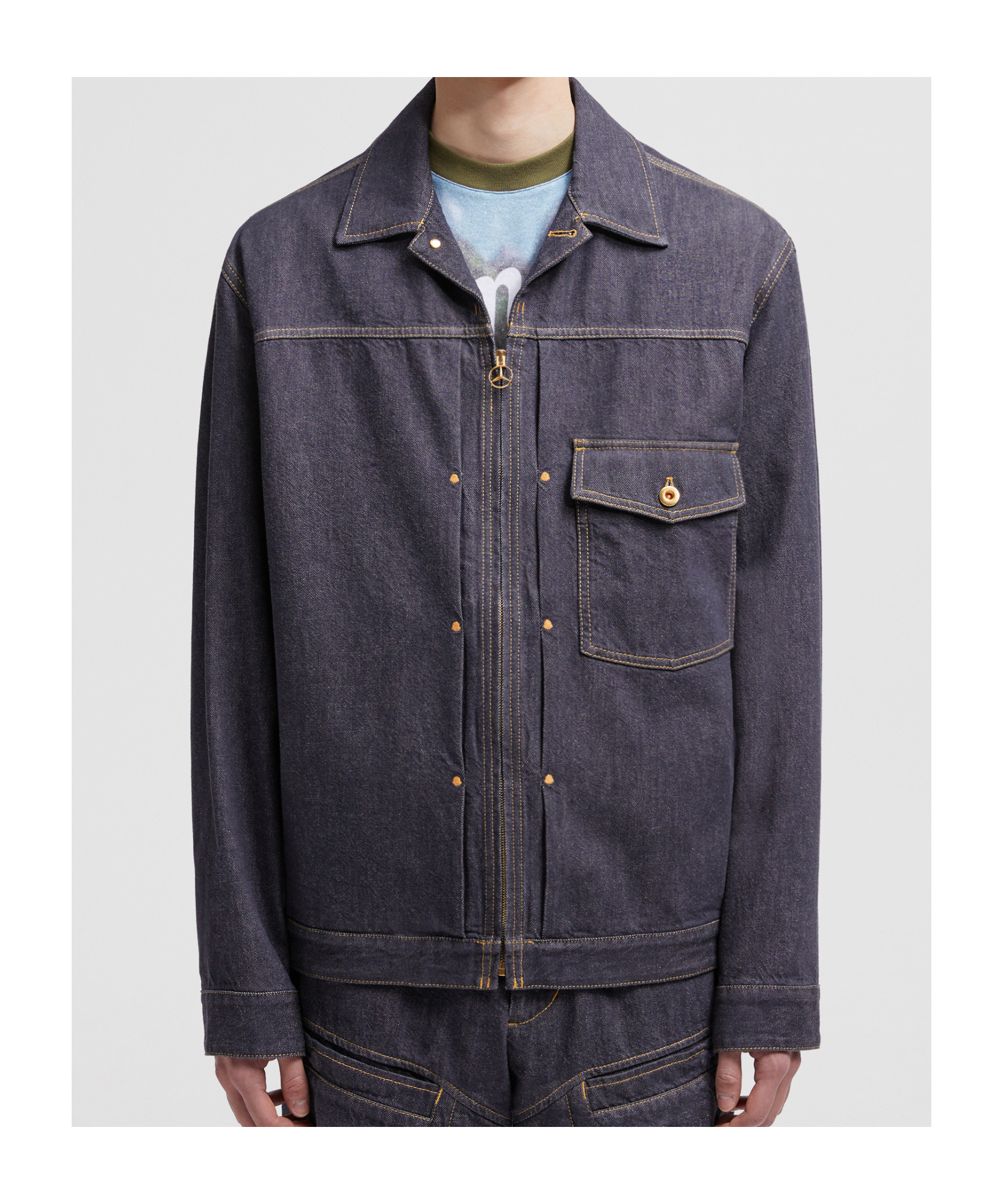 Moncler Veste En Denim Nepit X Mercedes-benz By Nigo In Denim Blue