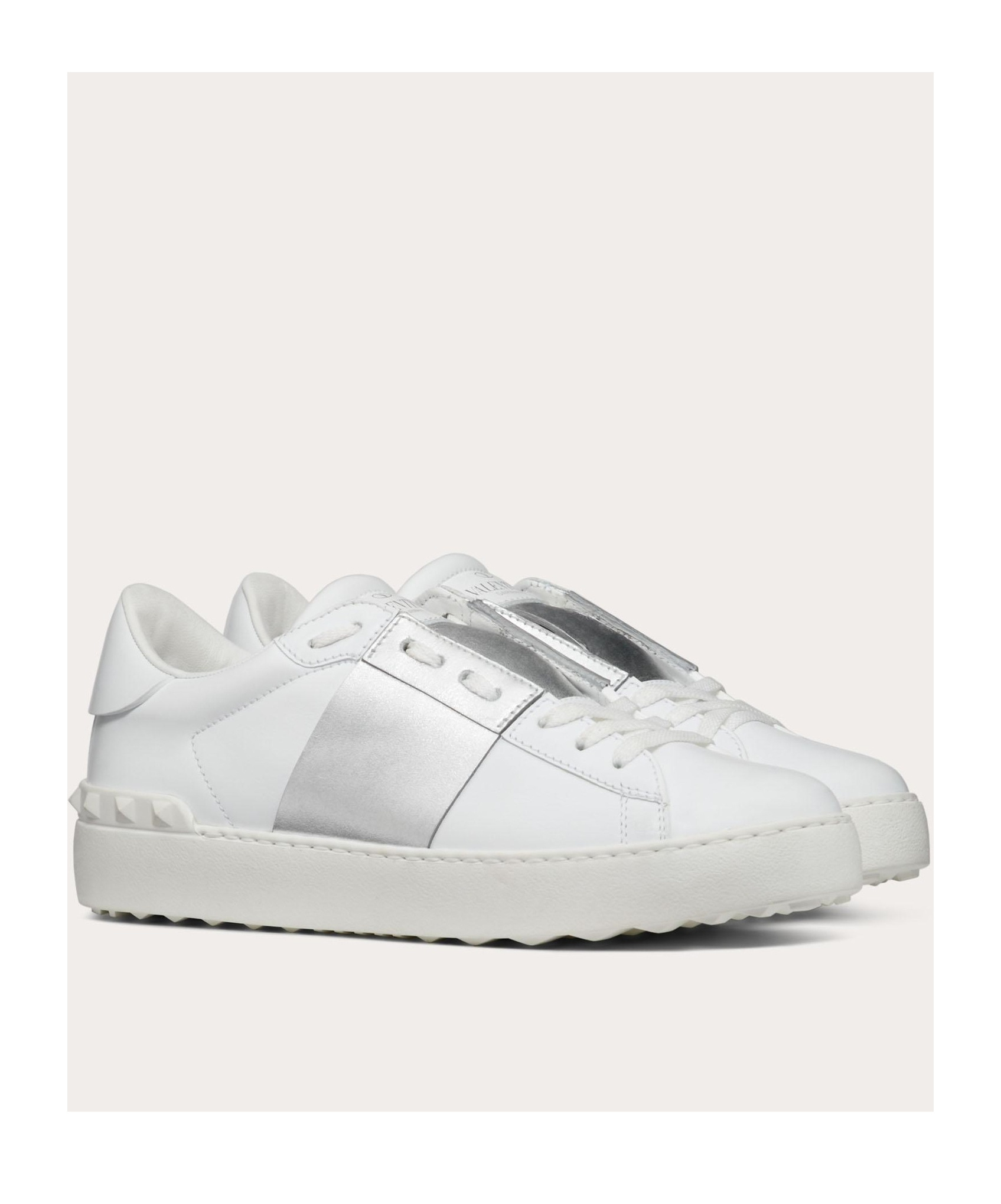 VALENTINO GARAVANI OPEN SNEAKER WITH METALLIC STRIPE
