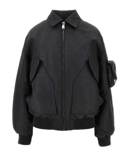 Coperni Recycled Nylon Bomber Jacket In Black