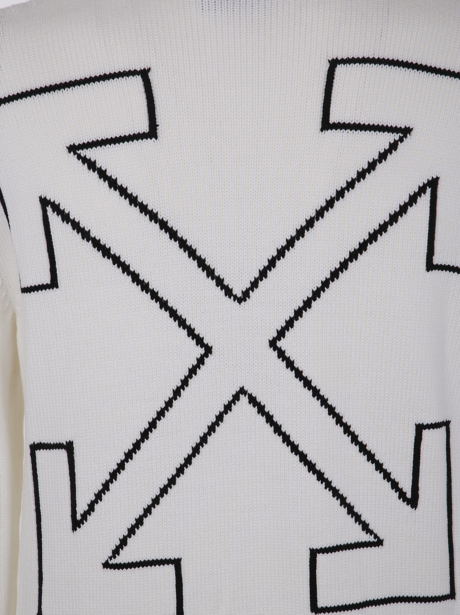 Off-white Off White Men Diag Outline Knit Crewneck In White