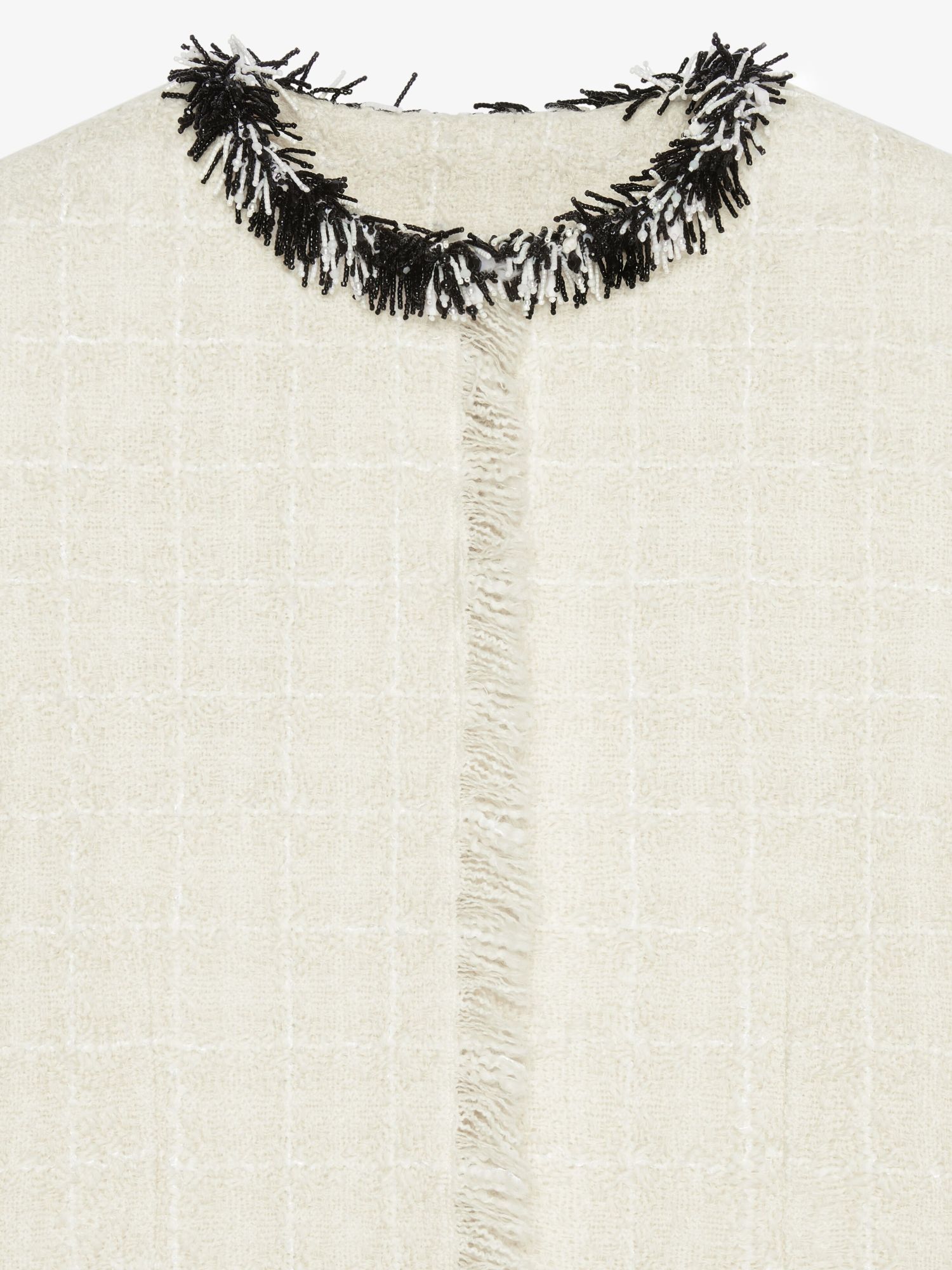 Givenchy Tweed Short Jacket With Beaded Trim In White
