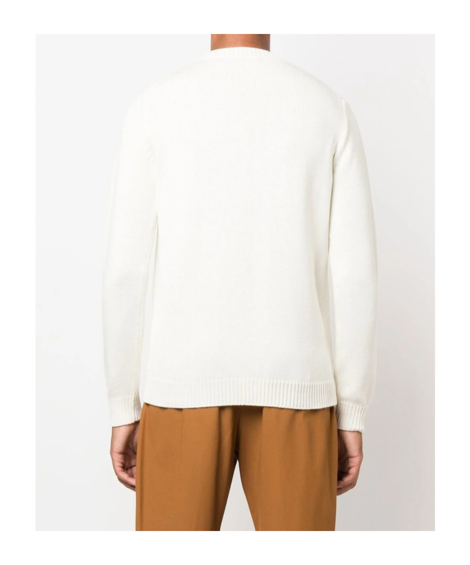 Roberto Collina Crew Neck Long Sleeve Sweater In White