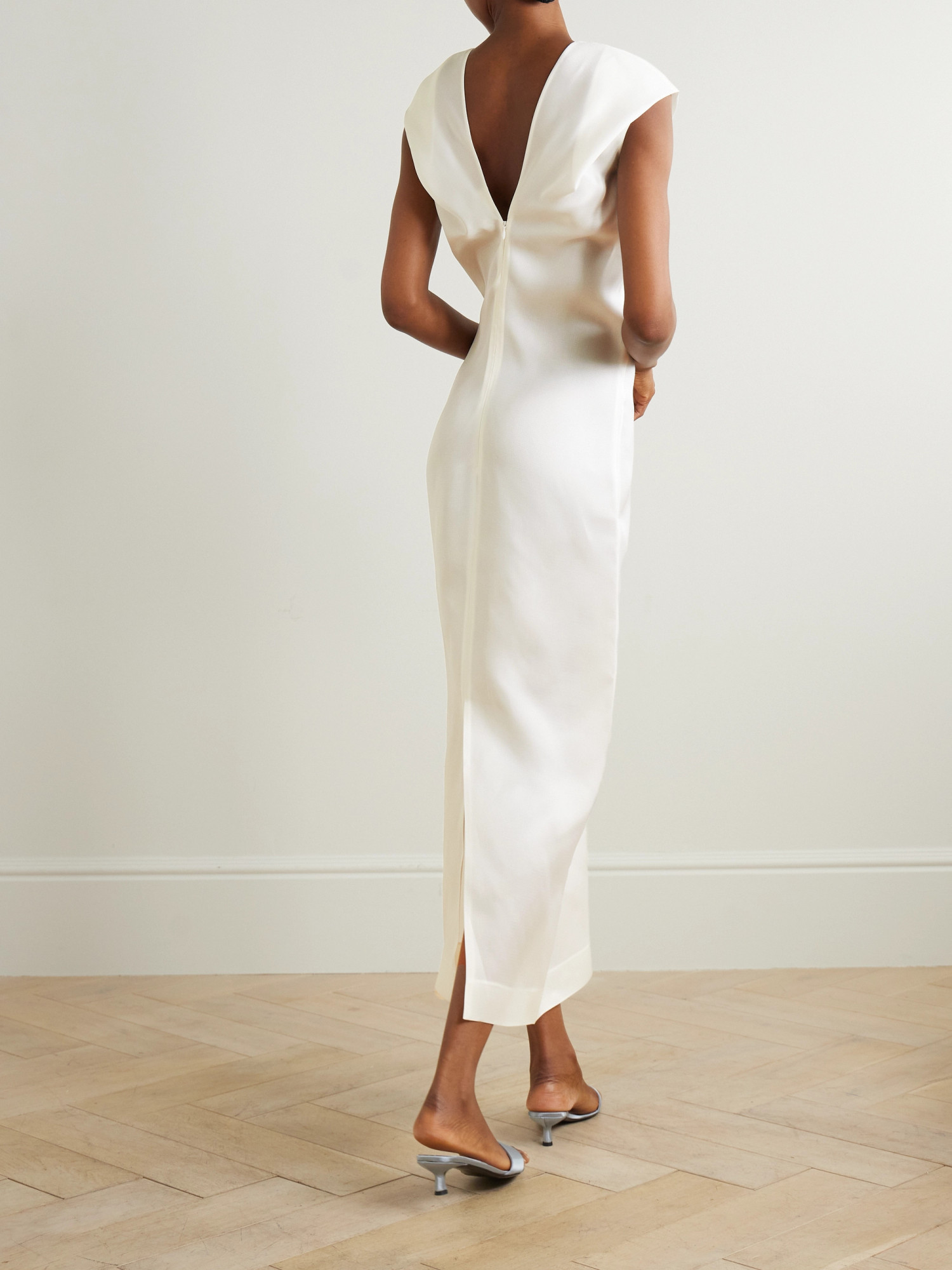 Khaite The Ima Silk Dress In White