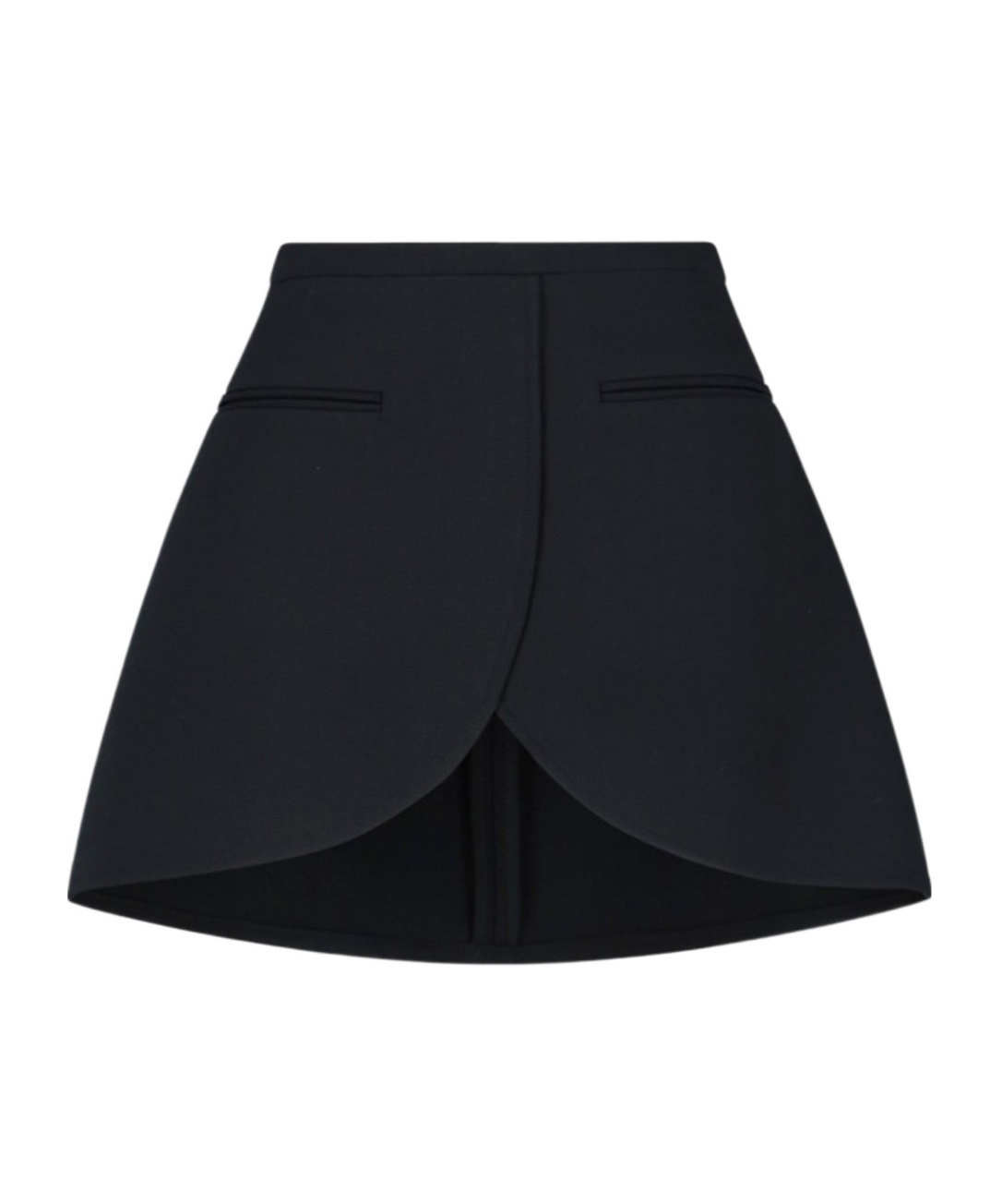Shop Courrèges Wool Arc-edged Skirt In Black