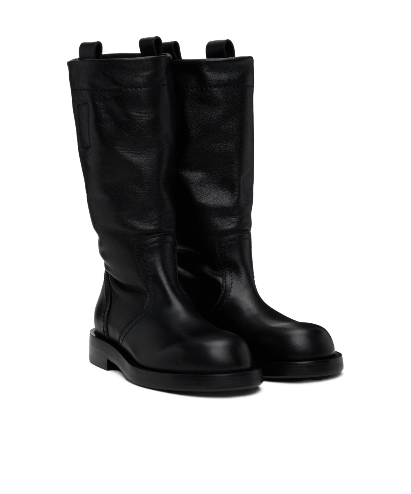 Ann Demeulemeester Bente Low Heels Boots In Black Leather In Black