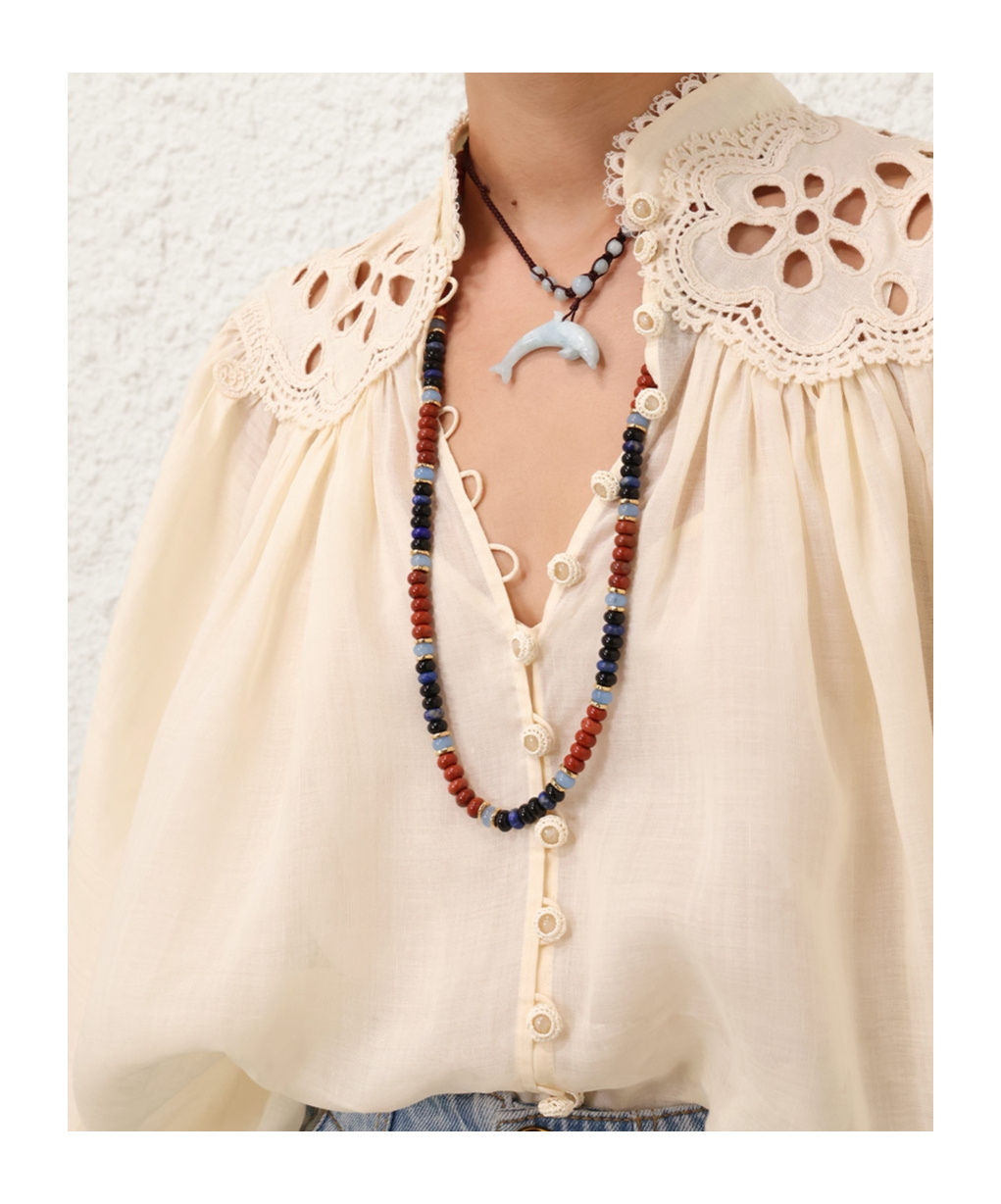 Zimmermann Coco Voluminous Embroidered Blouse In White