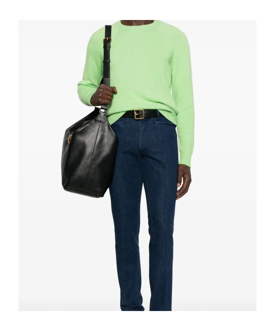 Tom Ford Cashmere Crew Neck Sweater Long Sleeves In Green