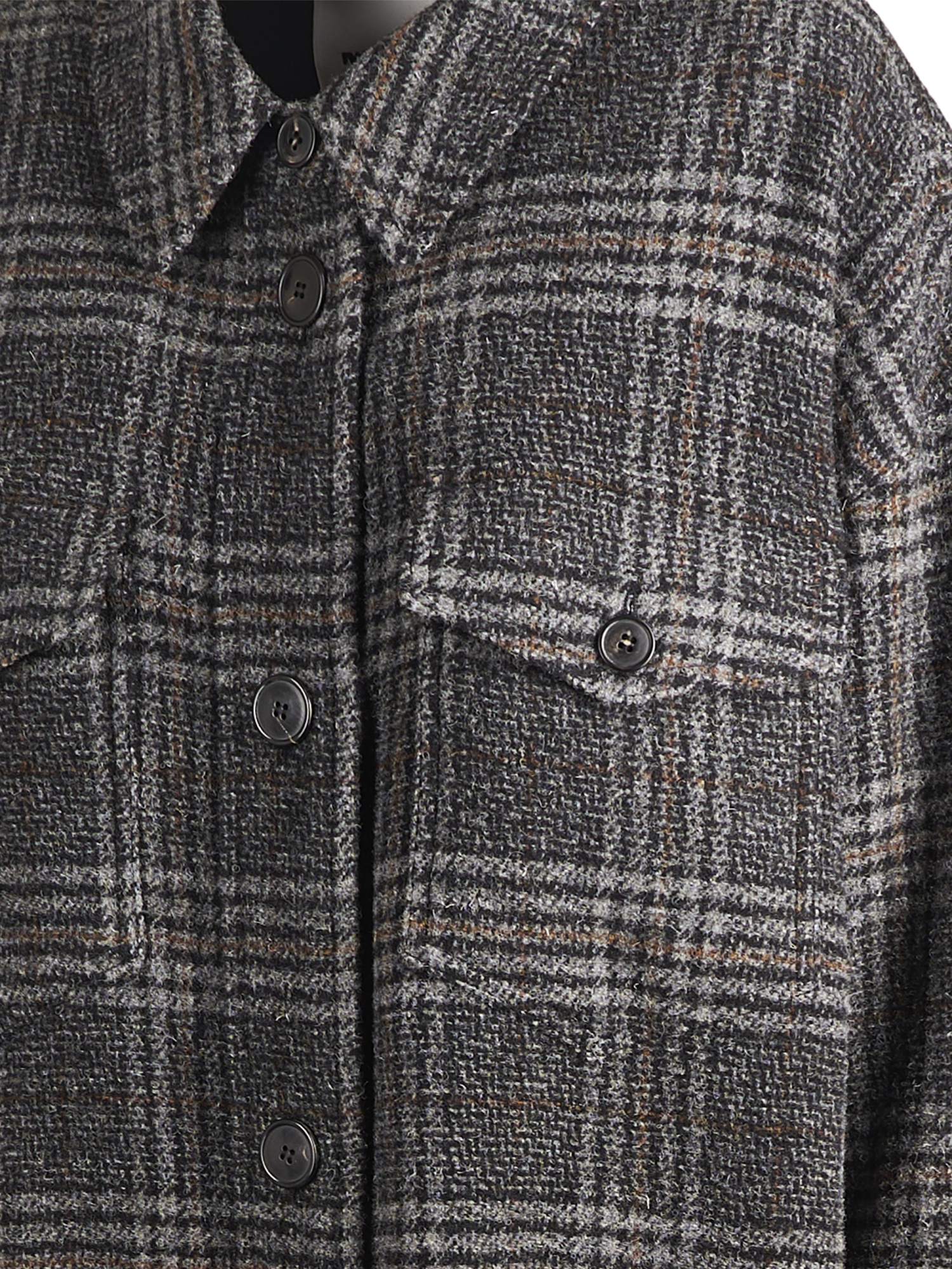Isabel Marant Étoile Plaid Pattern Grey Coat With Relaxed Fit And Functional Pockets In Gray