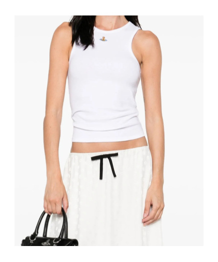 Vivienne Westwood Sleeveless Top Ribbed Texture In White