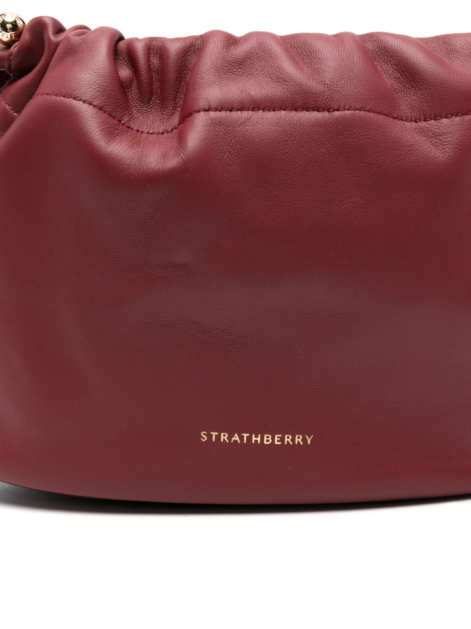 Strathberry Charlotte Drawstring Nappa Leather Crossbody Bag In Burgundy