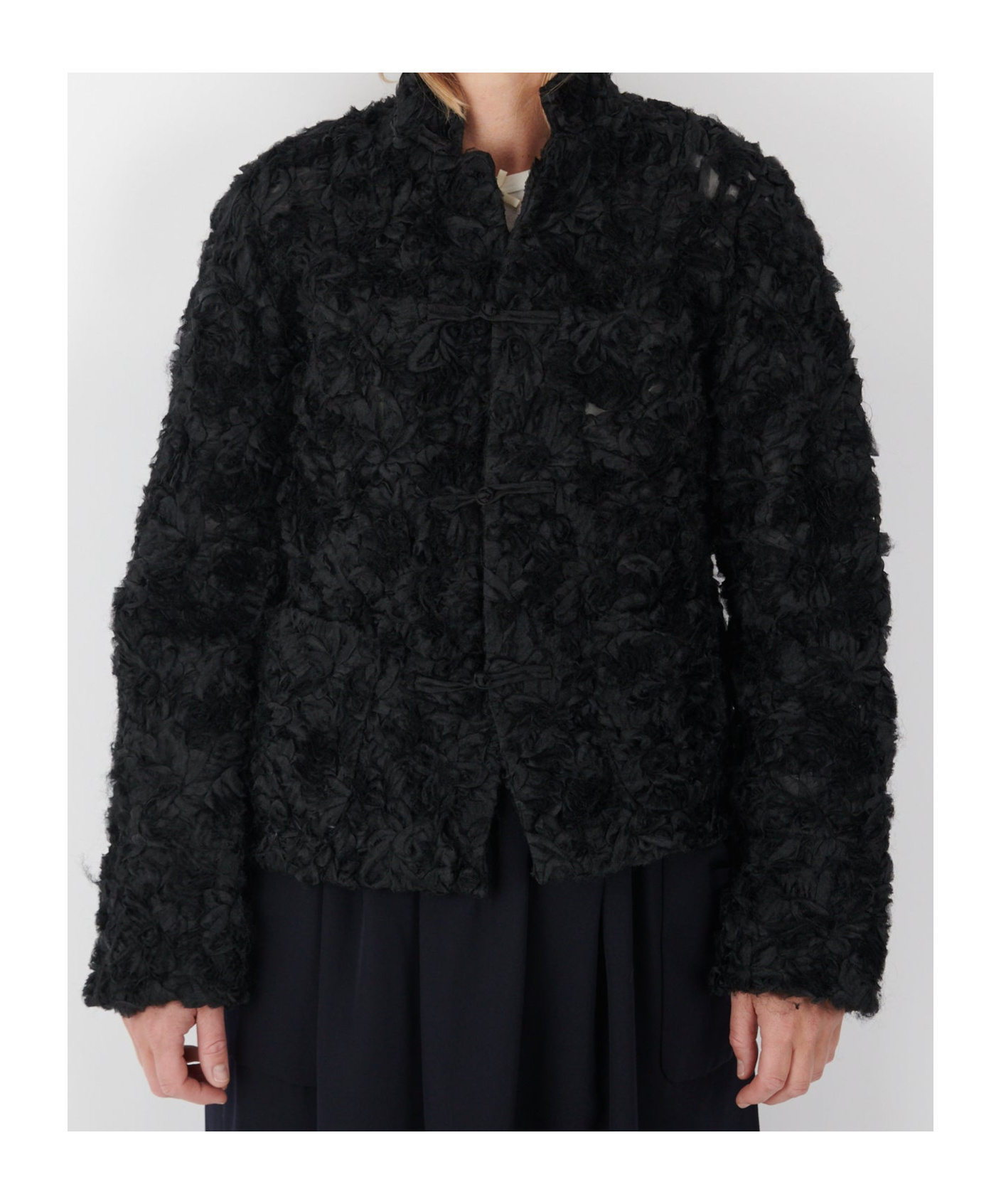 Comme Des Garçons Long-sleeved Casual Jacket In Black