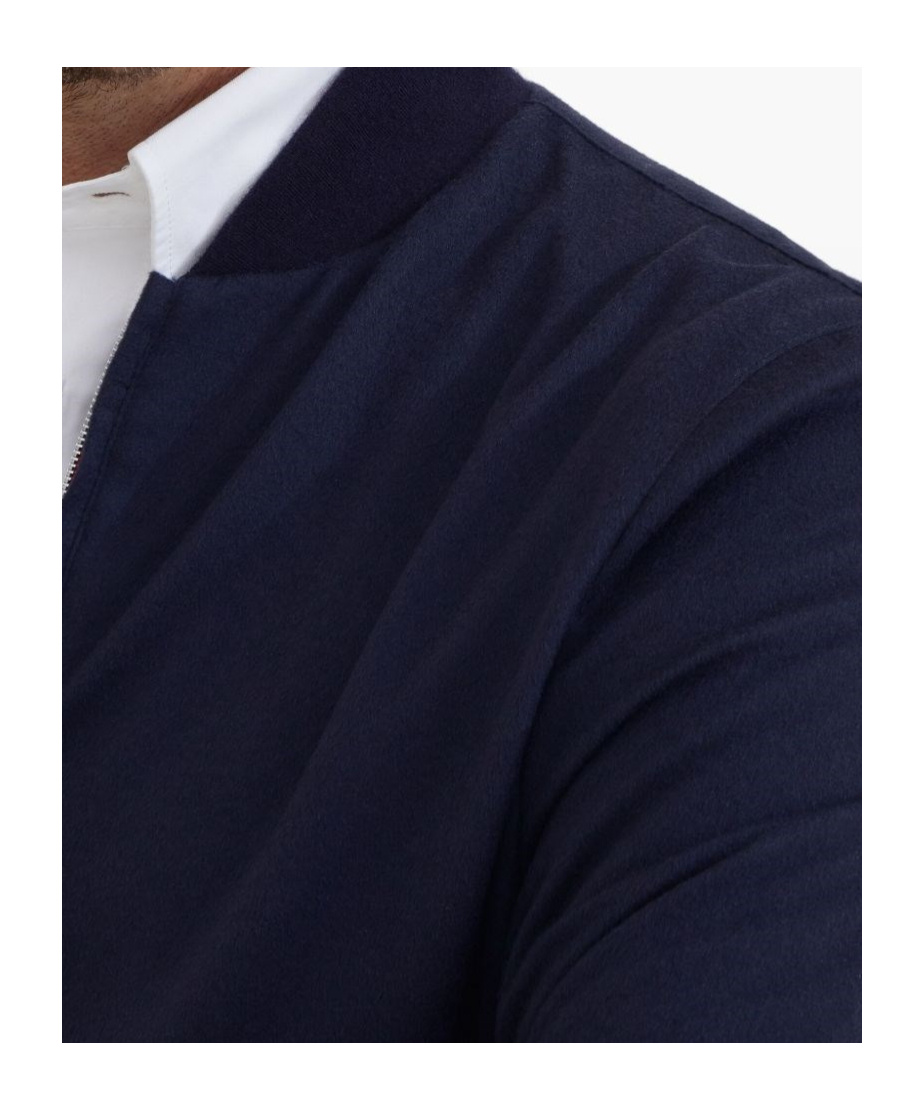 Brunello Cucinelli Wool And Cashmere Blend Cardigan In Blue