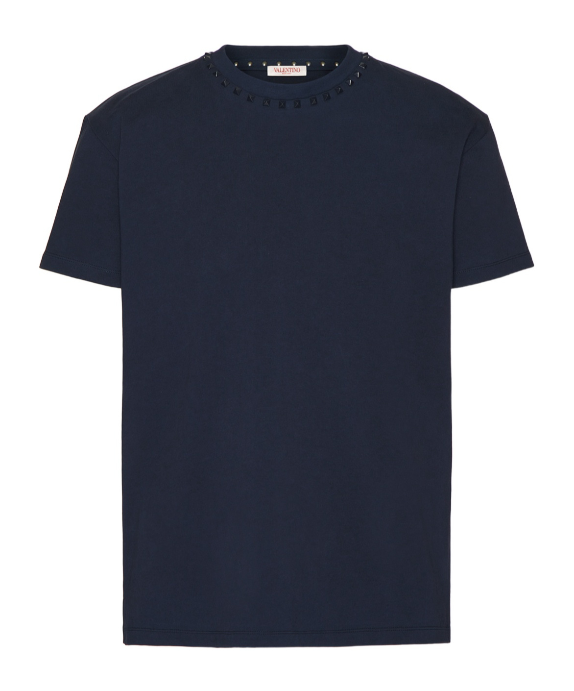 Valentino Untitled Studded Crew-neck T-shirt In Blue