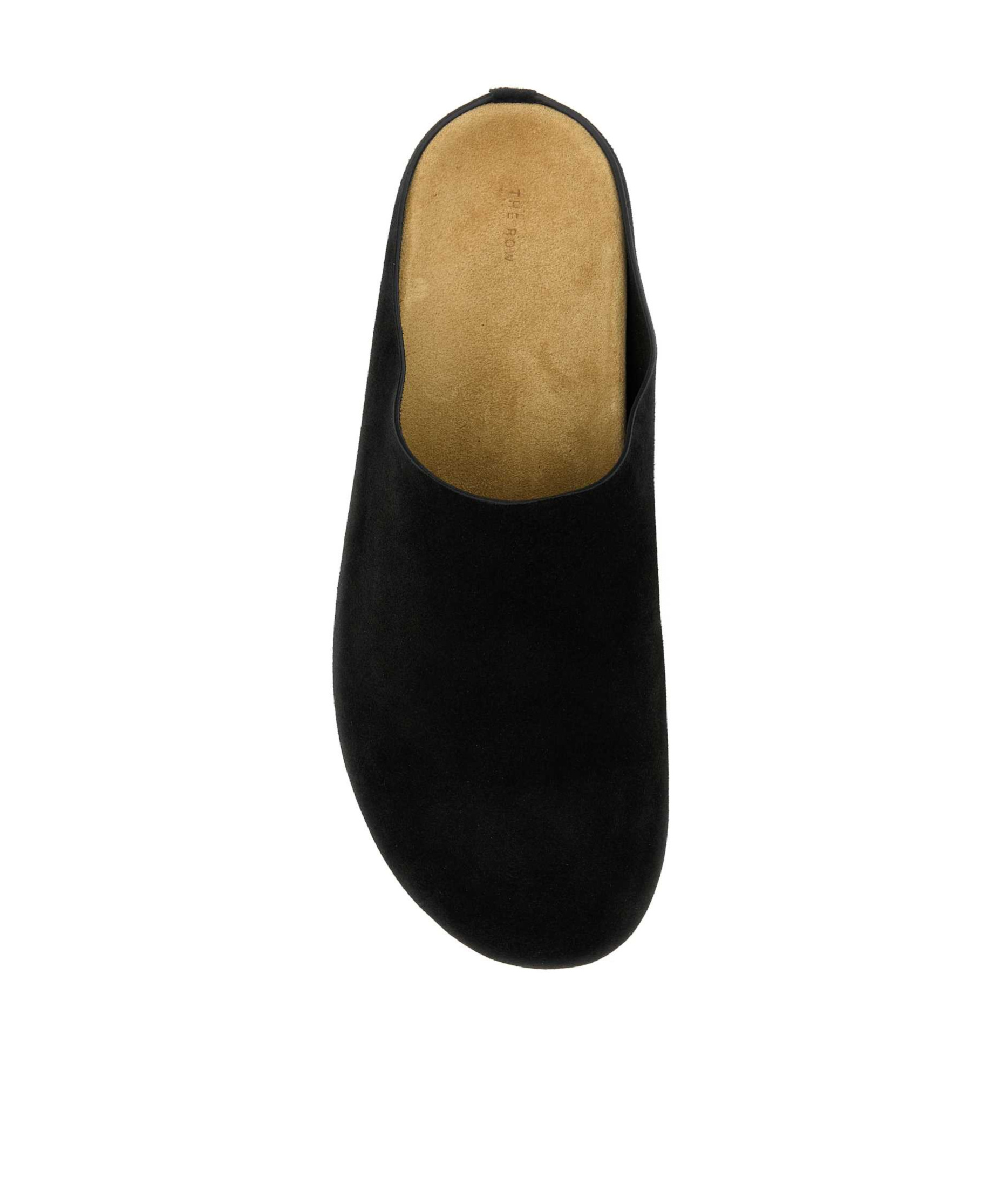 The Row Round-toe Slip-on Slippers In Black