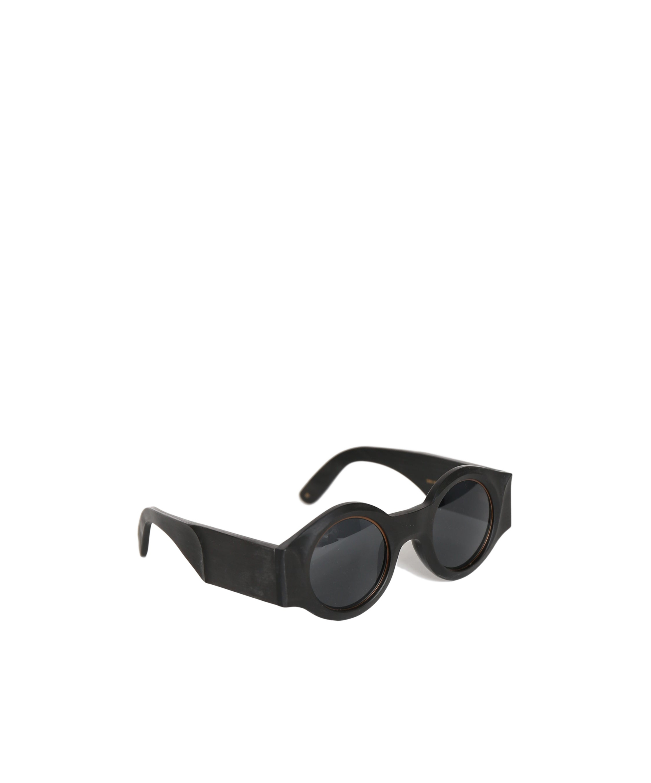 Uma Wang Le Horn Round-frame Sunglasses In Black