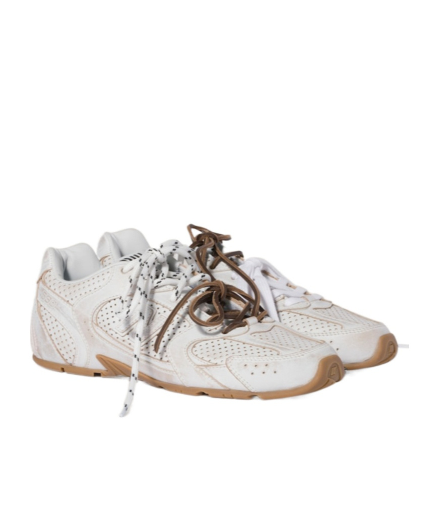 Miu Miu New Balance X  530 Sl Deco' Leather Sneakers In White