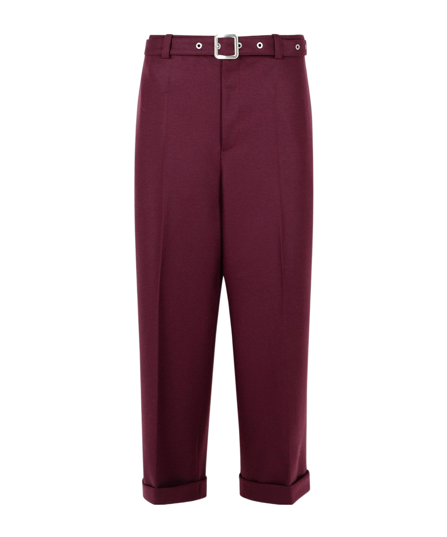 Jil Sander Belt Loop Casual Pants In Burgundy