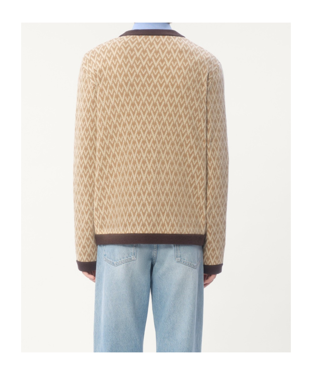 Valentino Toute La V Cardigan In Toutelavbeigecrema