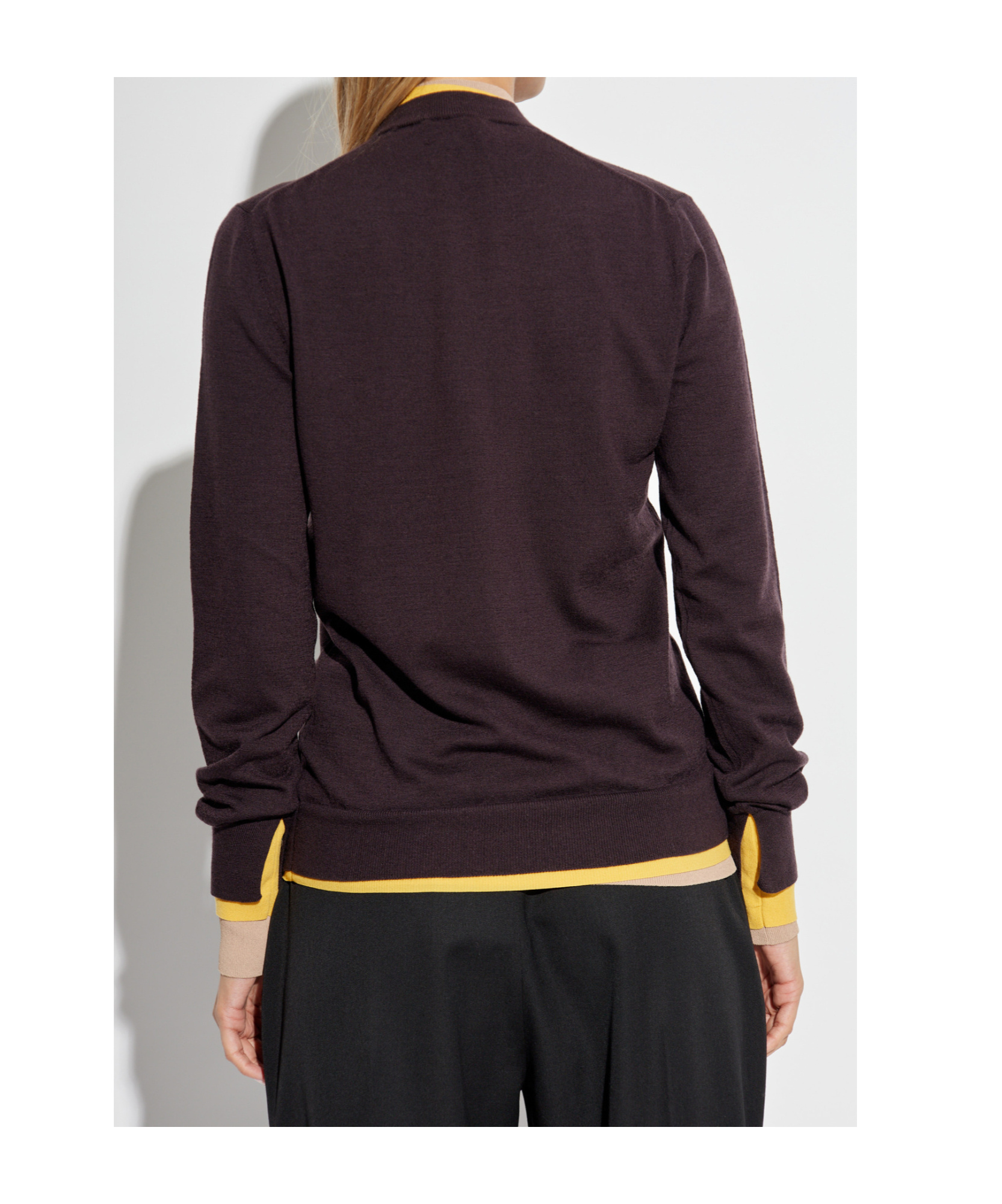 Fendi Layered-trim Sweater In Black