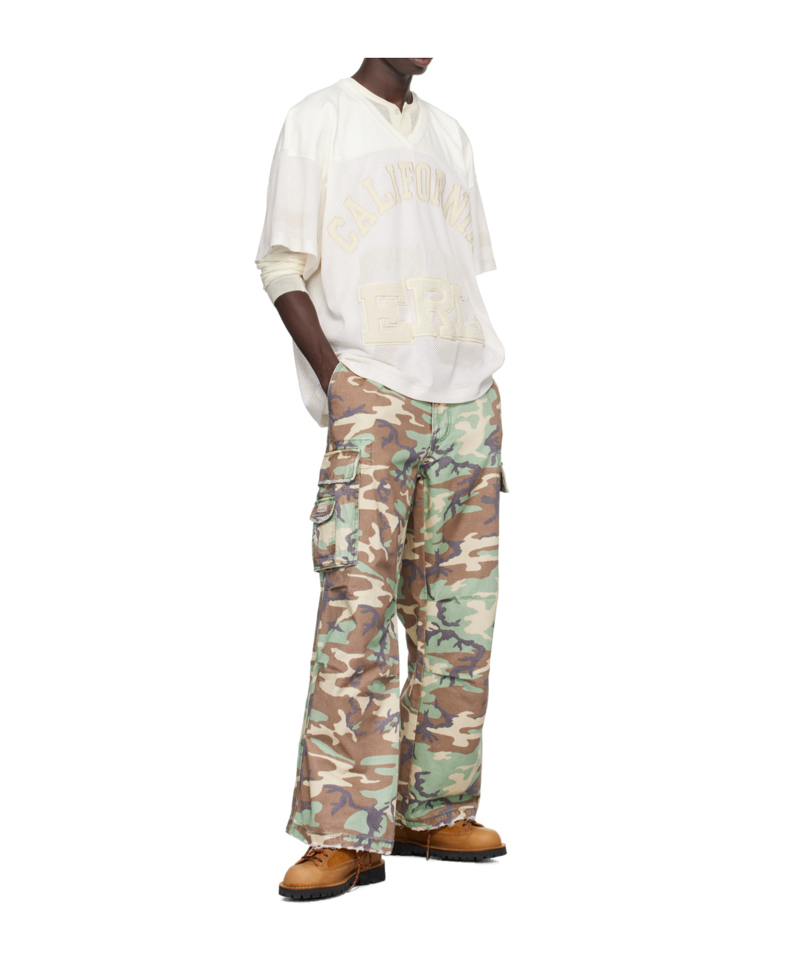 Erl Short Sleeve T-shirt In Off-white
