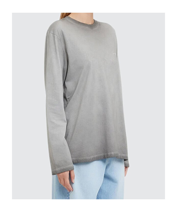 Msgm Logo-embroidered Cotton T-shirt In Gray