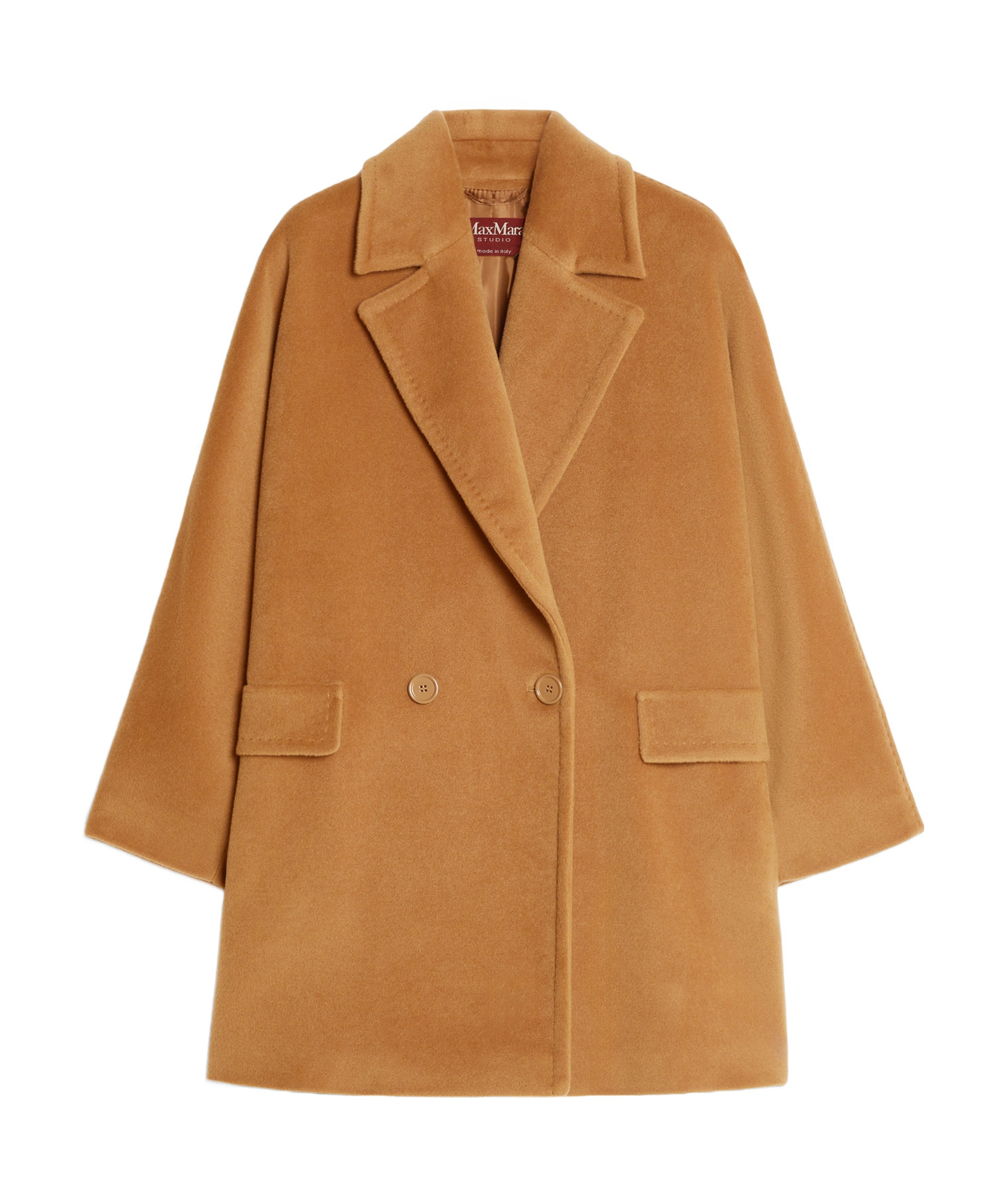 Max Mara Double-breasted Wool Coat In Brown
