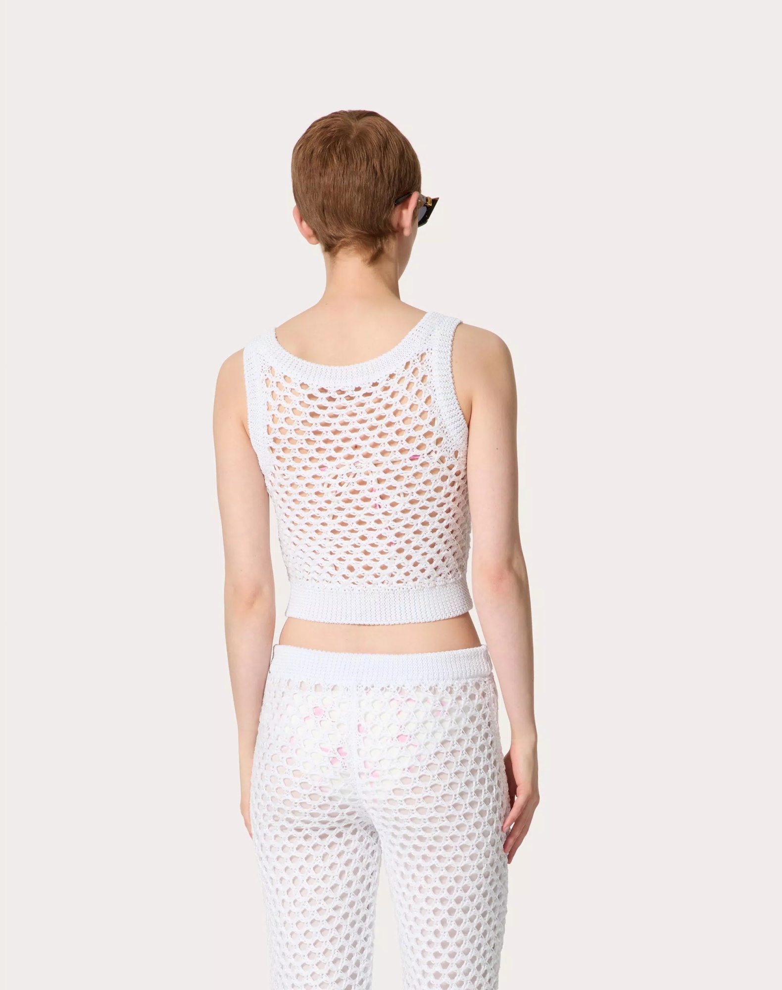 Valentino Top Aus Viskose Und Lurex Mit Pailletten Frau Weiss S In White