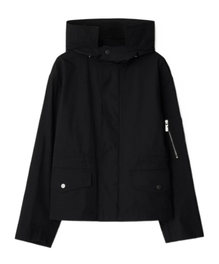Shop Burberry Hooded Press-stud Parka Coat In Black