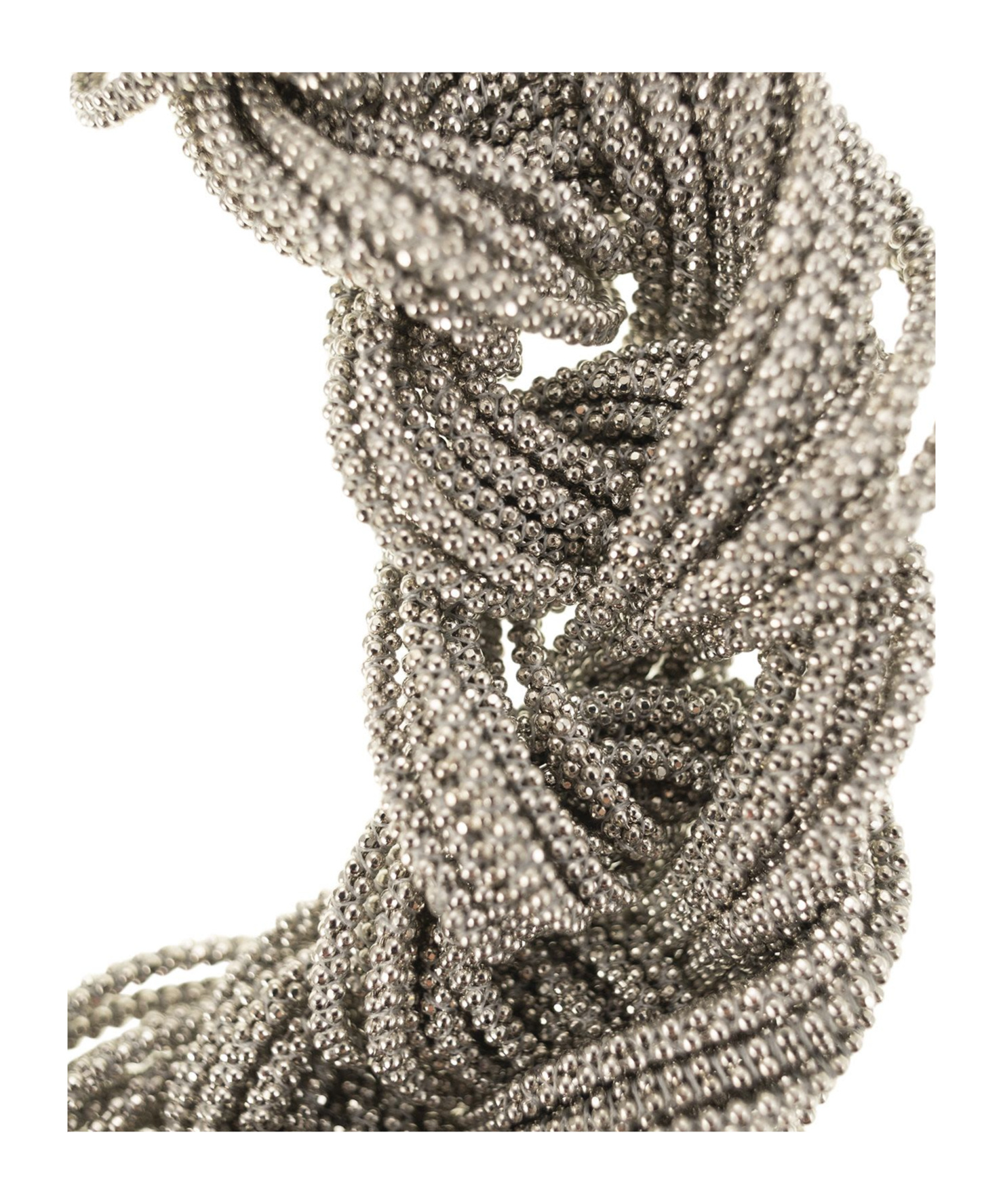 Fabiana Filippi Braided Necklace With Diamond Wire In Yellow