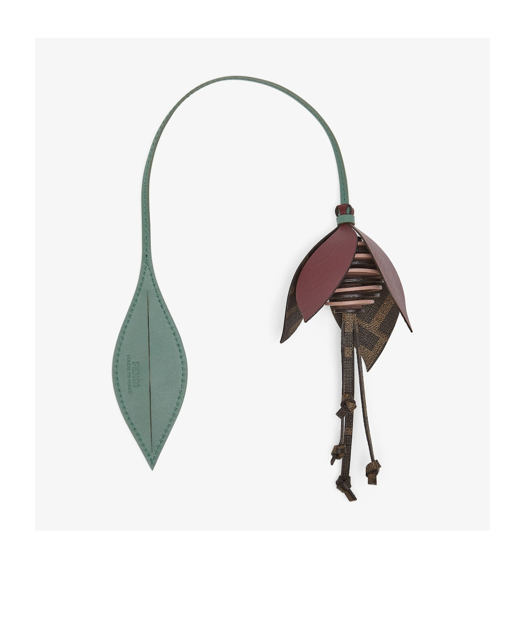 Fendi Flower Shape Bag Hanging Decoration In Green