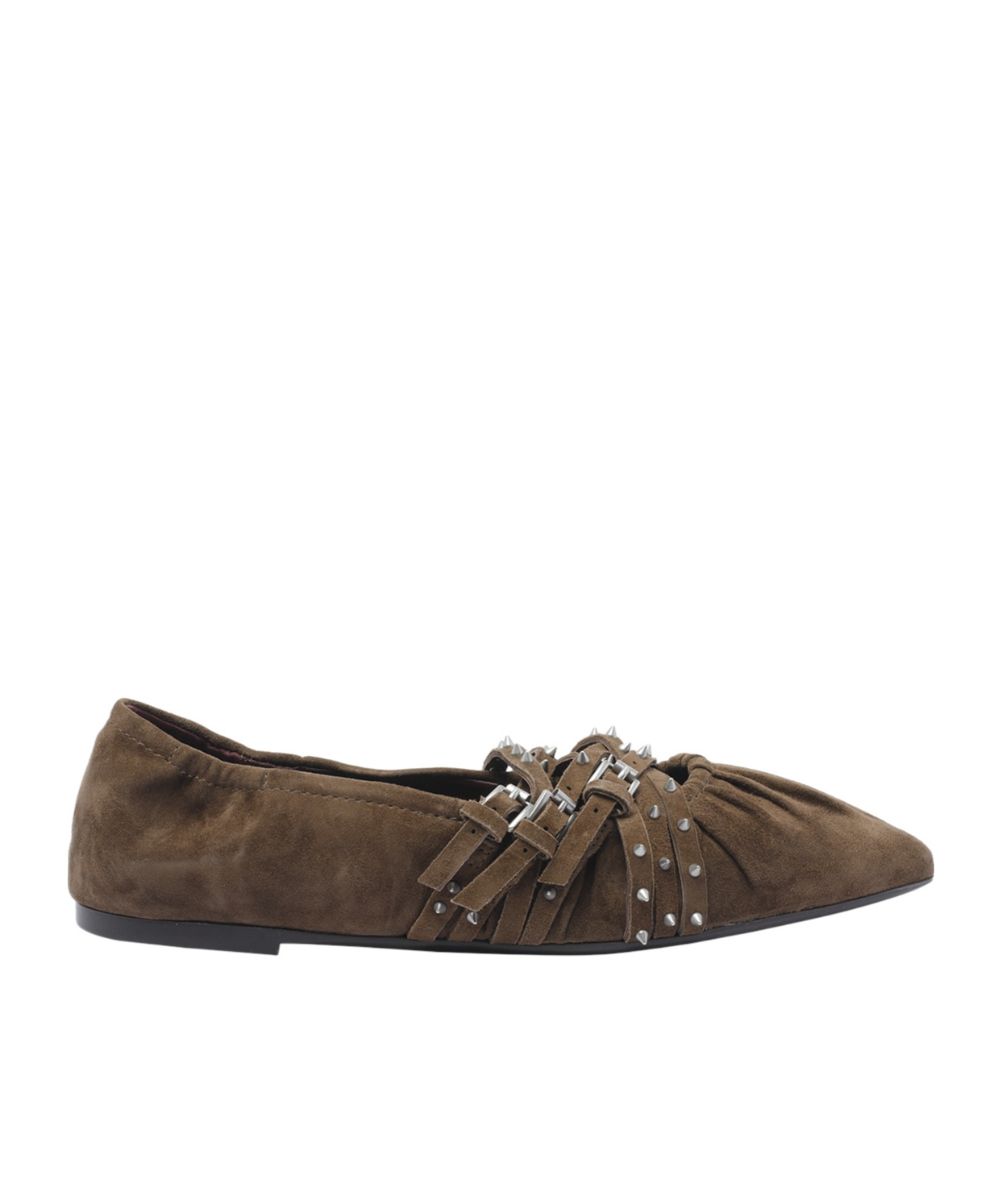 Ash Pointed-toe Flats In Brown