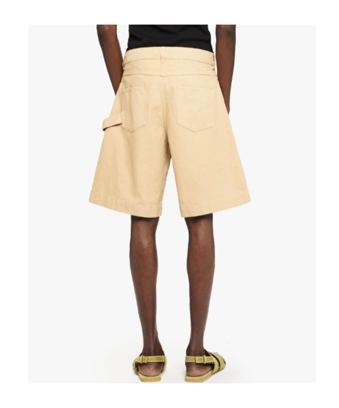 Jw Anderson Beige Bermuda Shorts With Patch Pocket With Logo On The Front In Nude