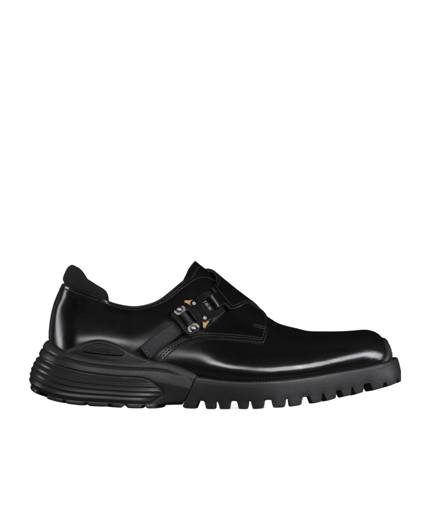 Dior Men Mocassino Derby In Pelle Con Fibbia In Alluminio Con Dettaglio Logo In Black