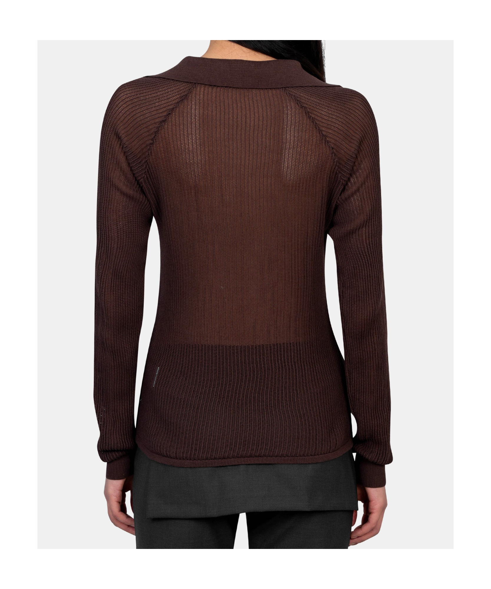 Paloma Wool Dandy Open Stitch Long Sleeve Polo