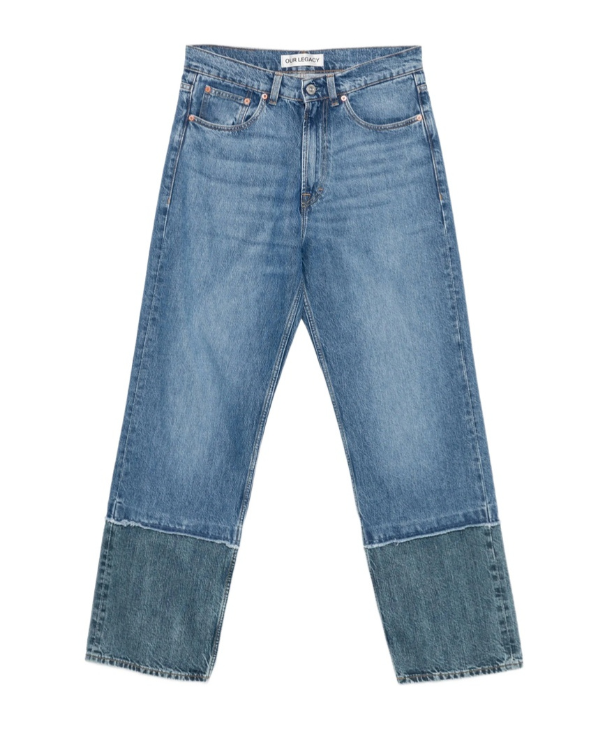 Our Legacy Wide Leg Relaxed Trousers In Denim In Blue