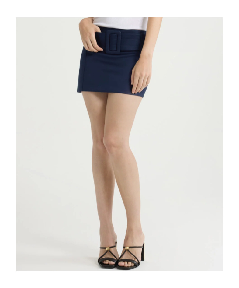 Patou Belted Organic-cotton Mini Skirt