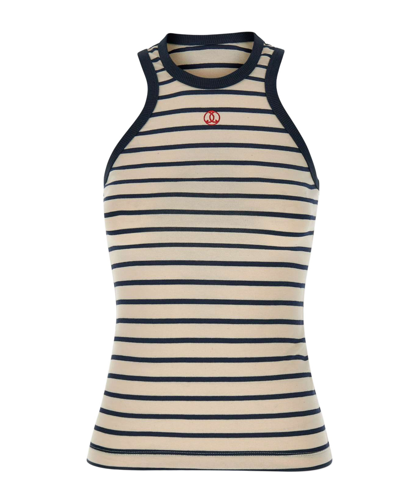 The Seafarer Striped Vest In Nude