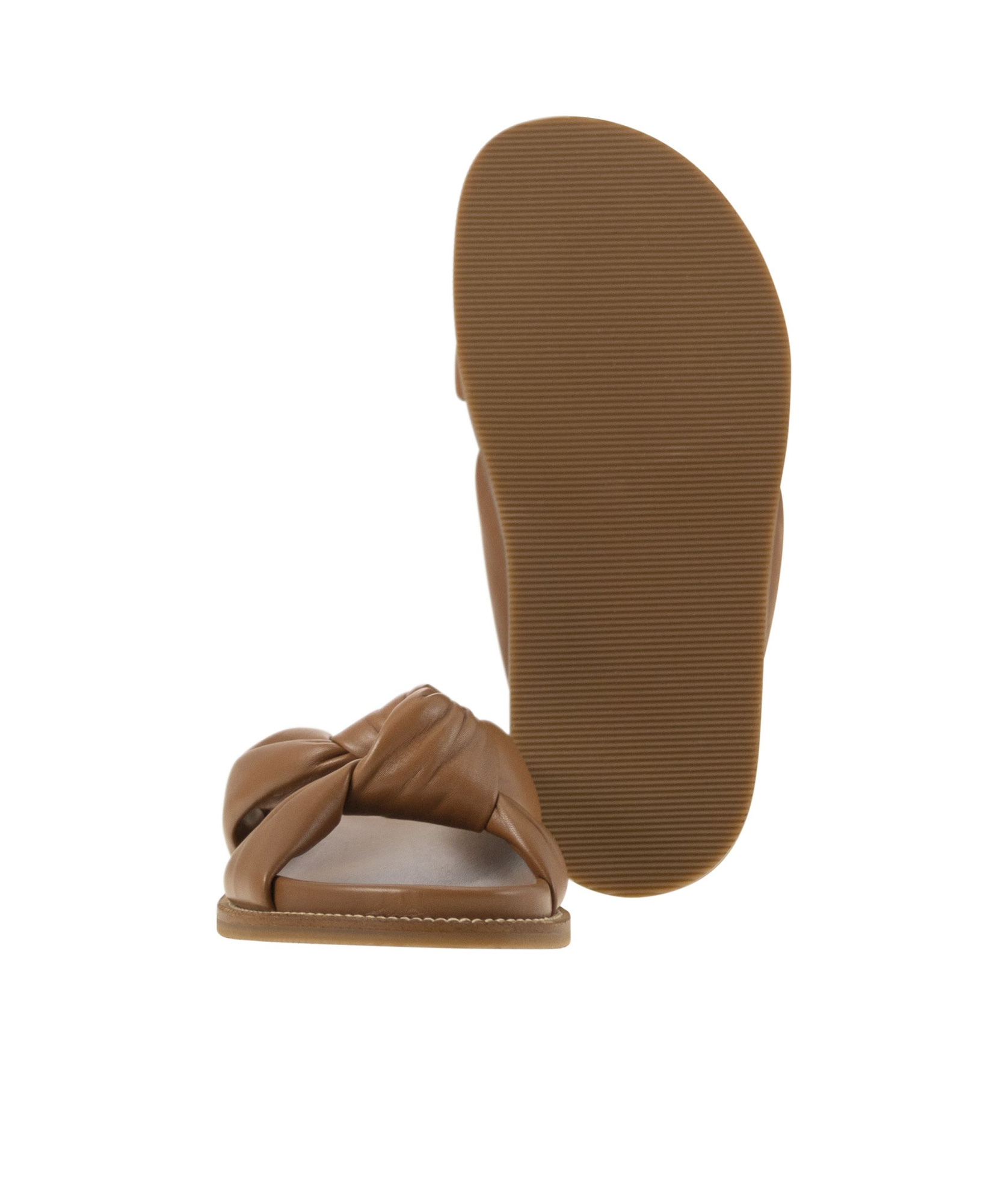 Fabiana Filippi Leather Slipper With Fussbett And Knot In Brown