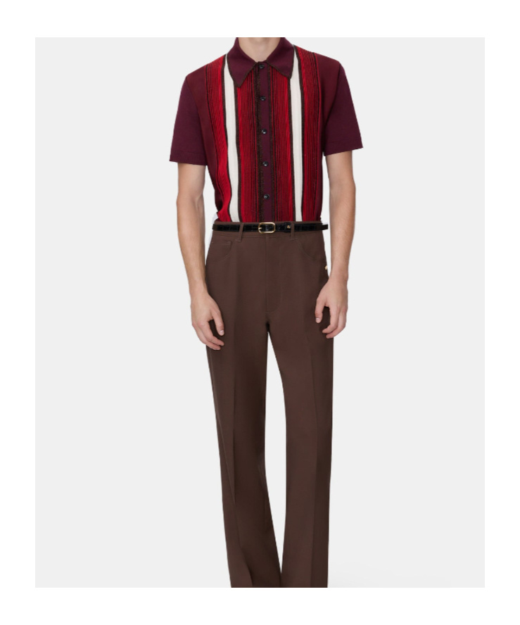 Amiri Striped Shirt With Embellishments And Short Sleeves In Red
