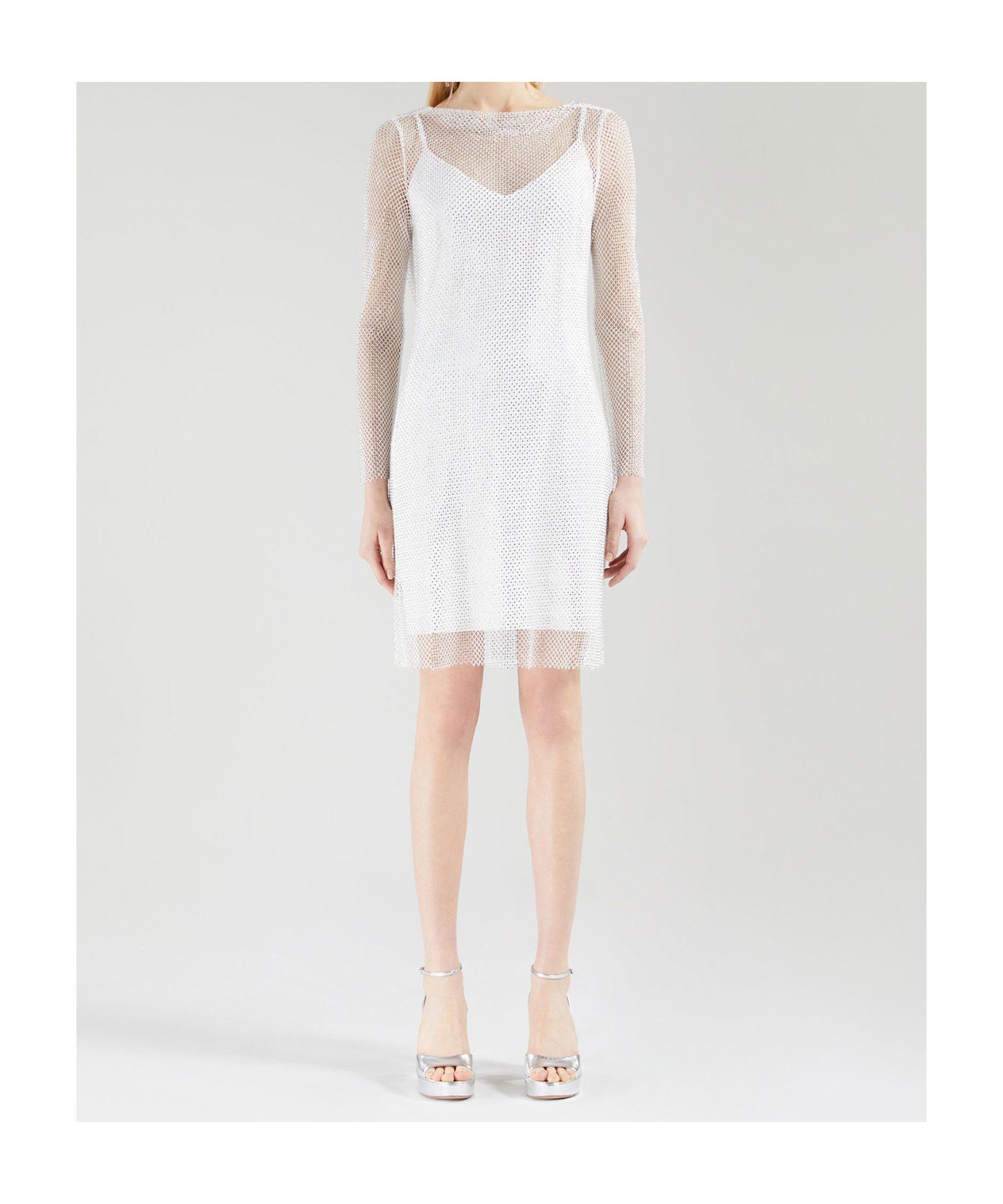 Max Mara Boat Neck Dress In White