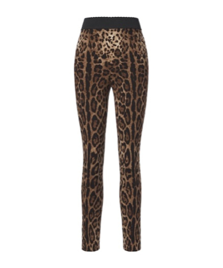 Dolce & Gabbana Leopard-print Leggings In Brown