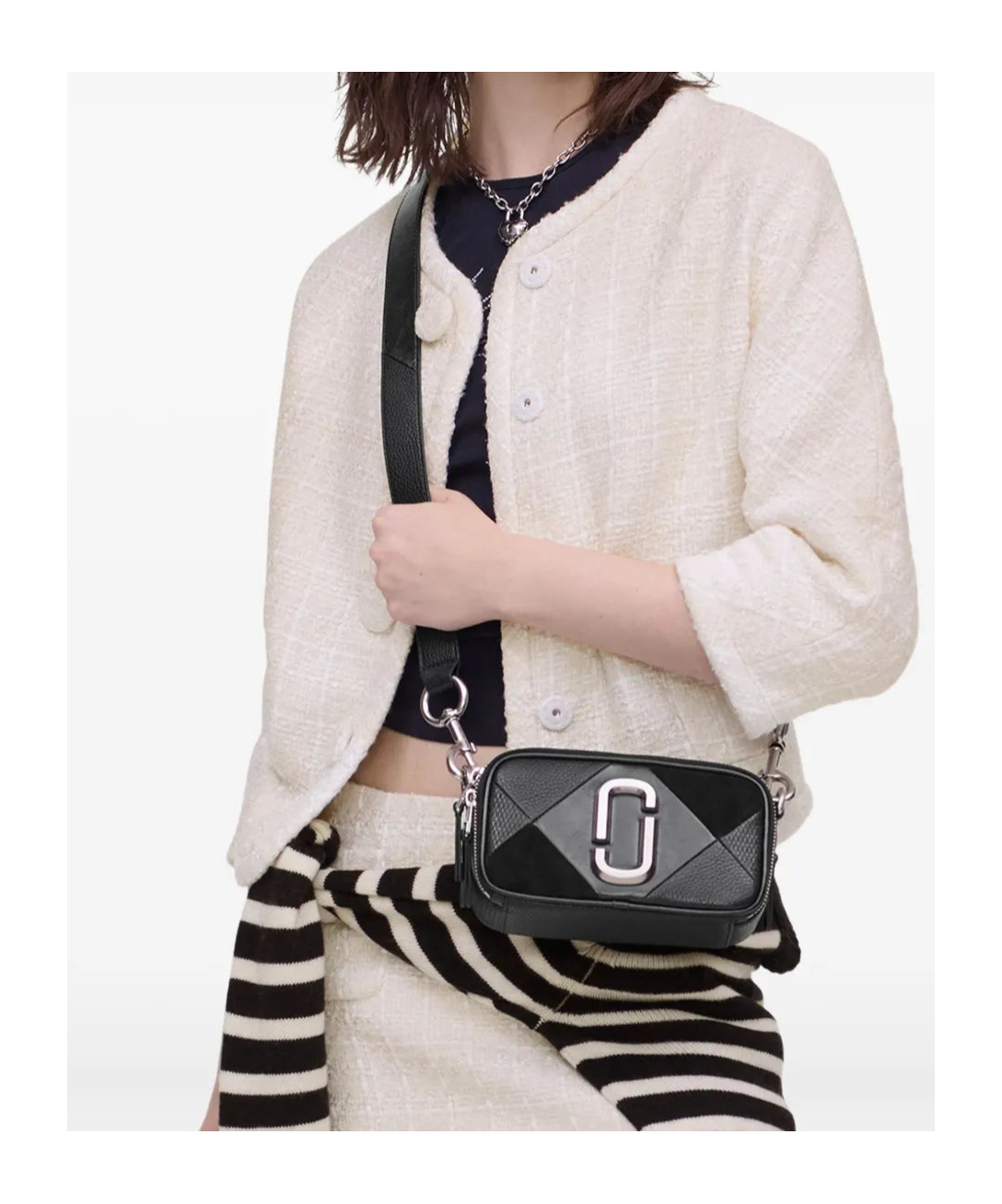 Marc Jacobs The Suede Patchwork Snapshot In Multi