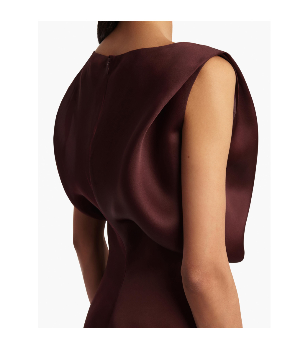 Khaite Toma Silk-organza Dress In Burgundy
