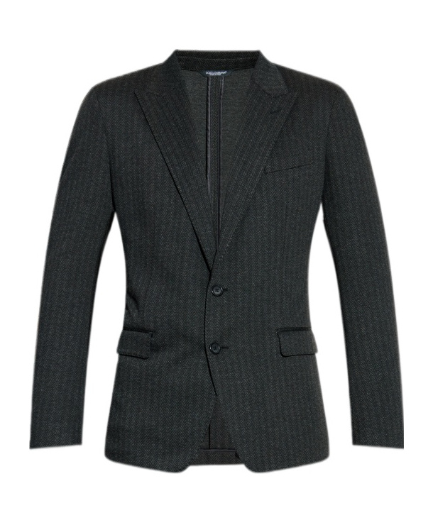 Dolce & Gabbana Pinstriped Single-breasted Blazer In Black