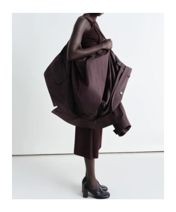Lemaire Car Coat In Dark Chocolate