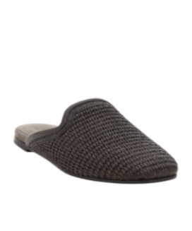 Brunello Cucinelli Braided Slip-on Mules In Black