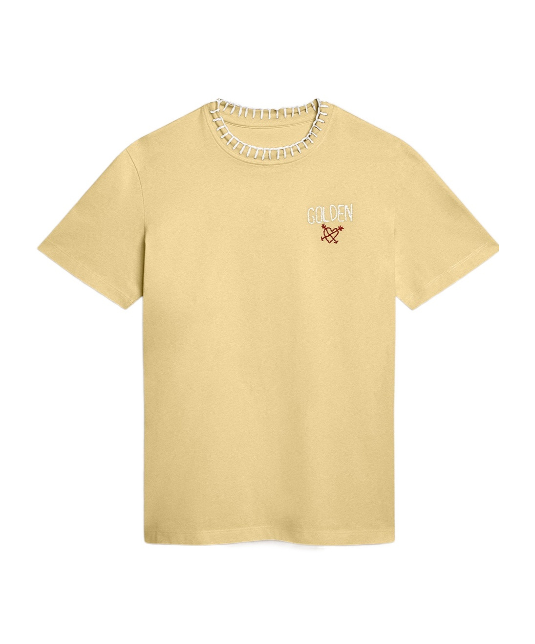 Golden Goose Doris Whipstitch-trim T-shirt In Nude