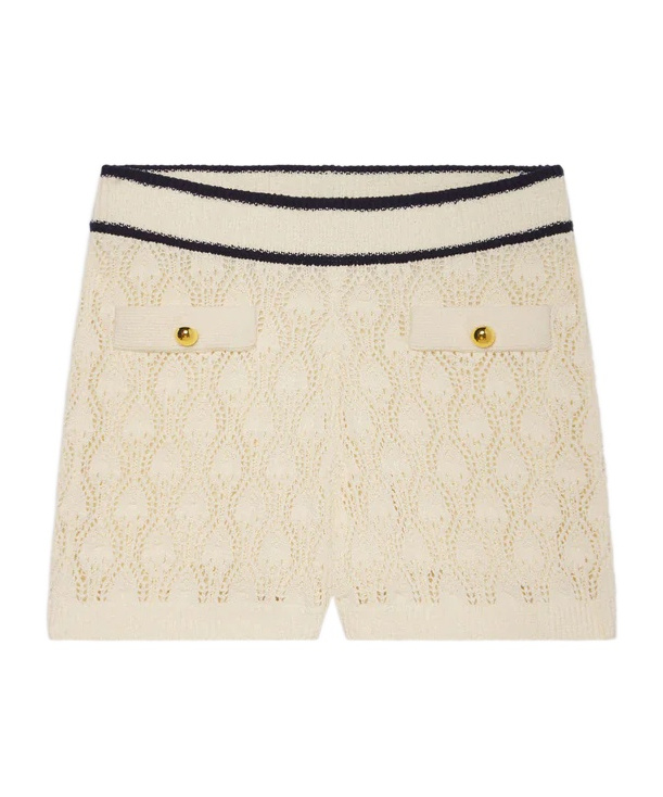 Frame The Rookie Pointelle Knit Shorts In Neutral