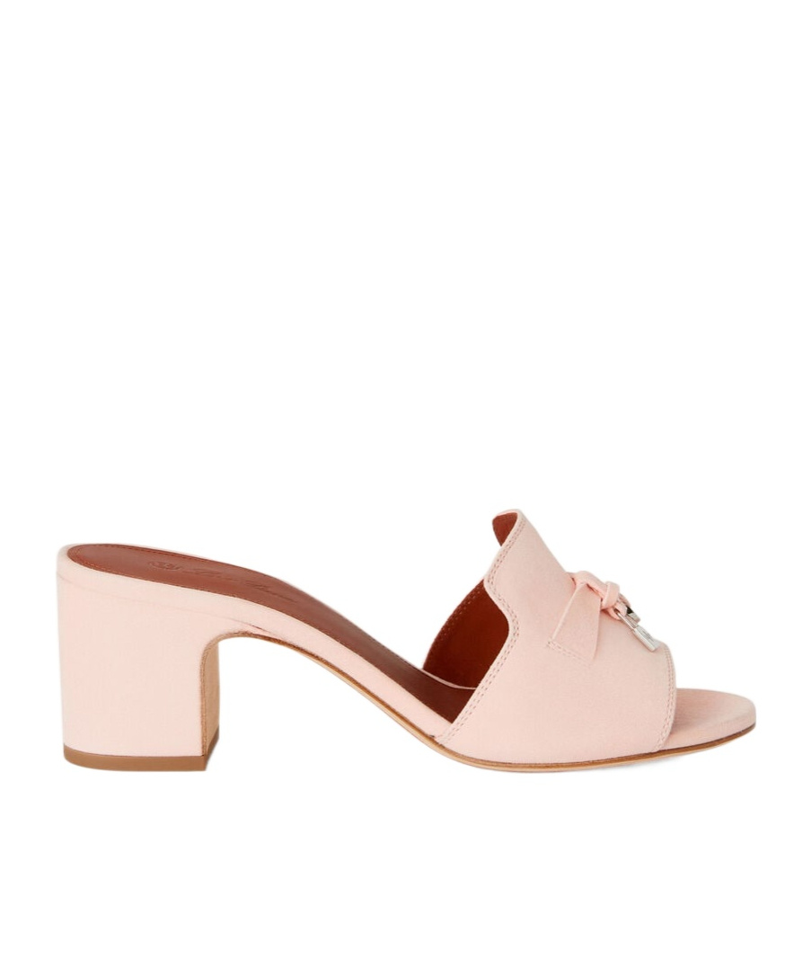 Loro Piana Summer Charms Suede Mules In Nude