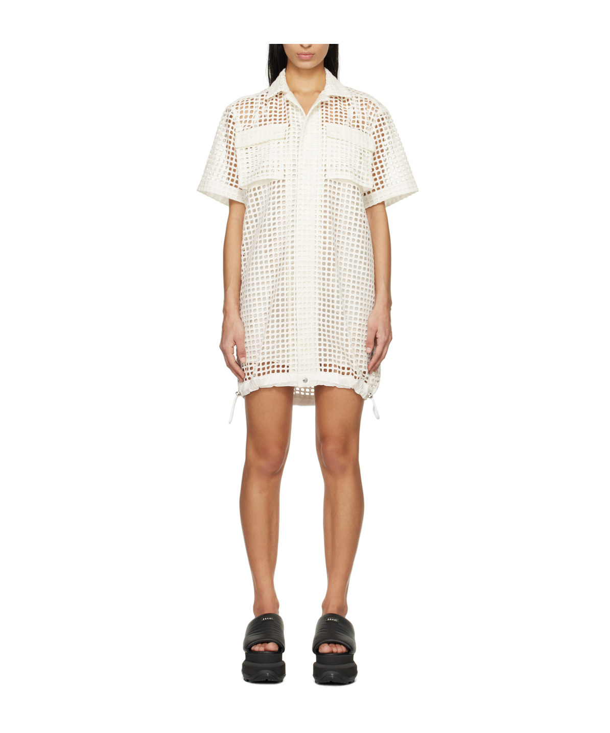 Sacai Lace Mini Dress In White
